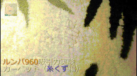 カーペット(ラグ)上での吸引力実験-糸くず編-